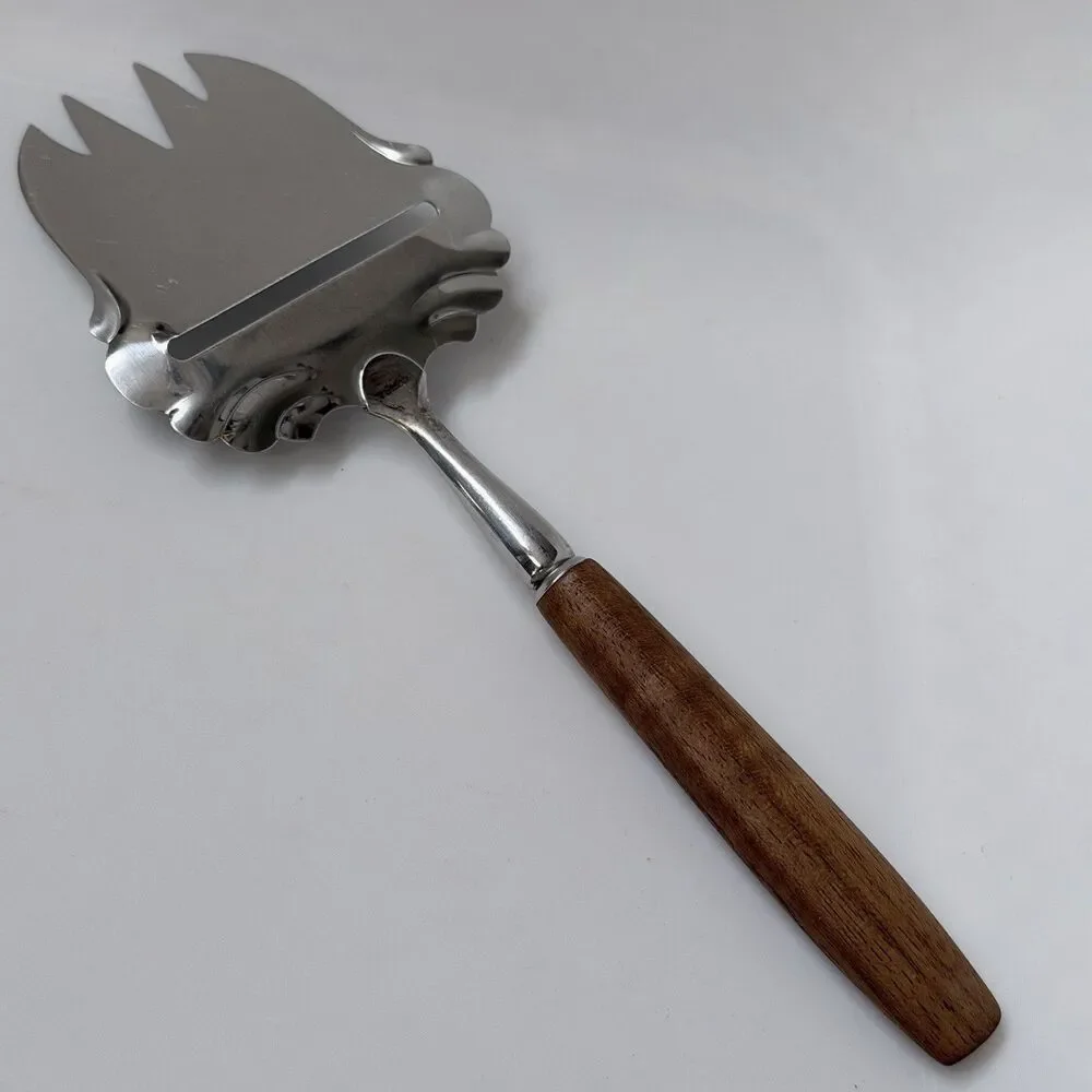 Vintage Spar Norway 18/8 Stainless Scandinavian Cheese Slicer Wood Handle 8.5”